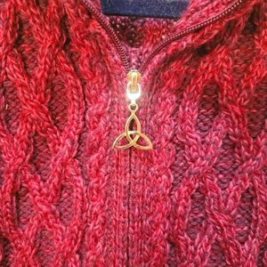 Ladies Medium Merino Wool sweater made in Ireland Deep Cranberry/ purple